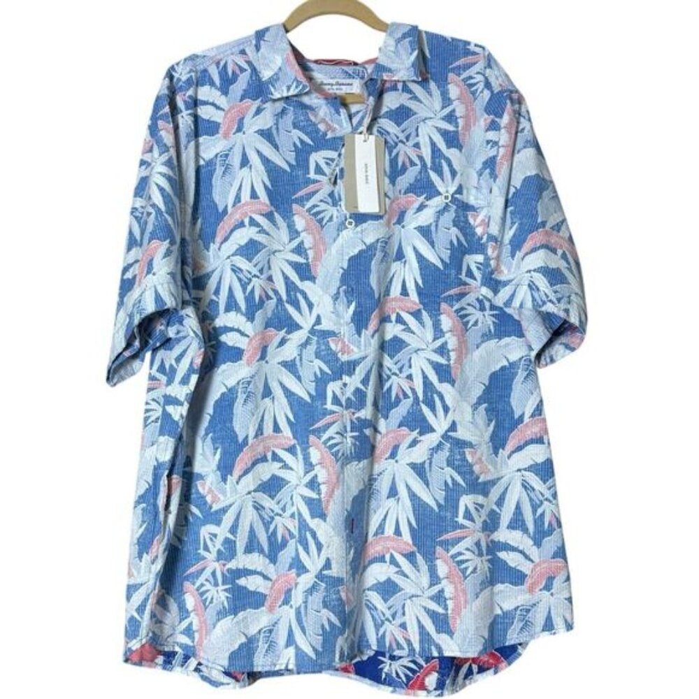 *NWT* Tommy Bahama Nova Wave Fiesta Fronds Shirt Classic Blue. Size XXL